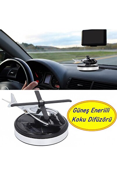BarkoFix Güneş Enerjili Helikopter Araba Koku Difüzörü Siyah Solar Koku Difüz...
