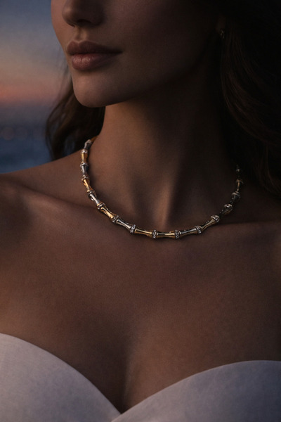 XUPING JEWELRY Kadın Gold Gümüş Çift Renk Zirkon Taşlı Dorika Silindir Çubuk ...