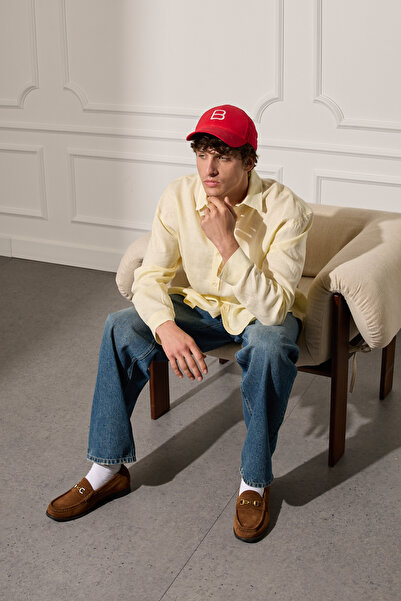 Beyyoglu %100 Keten Basic Gömlek