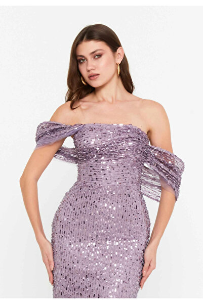 1way Long off-shoulder evening dress