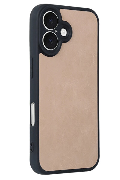 isiltikidsmoda Newface iPhone 16 Case Aras Leather Cover - Powder