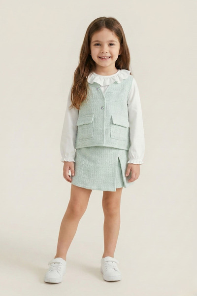 Zeyland Girl's 3-Piece Shorts Set 3-7 Years Mint