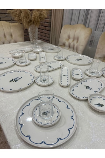 AHLE HOME 29Parça 6 Kişilik porselen Kahvaltı Takımı