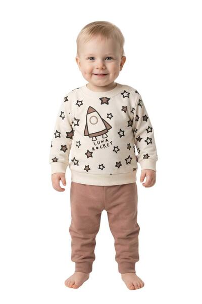 BAGLAN Σετ φούτερ και παντελόνι για αγόρια με στάμπα στο μπροστινό μέρος BGL-...