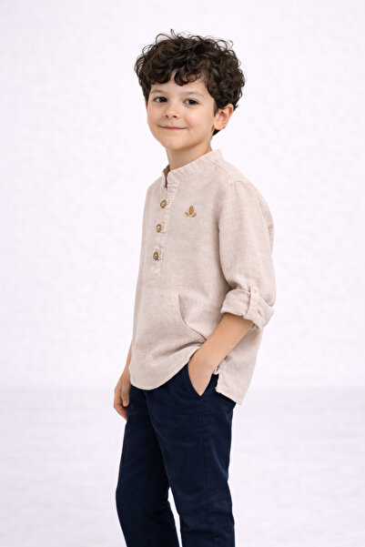 Yollo Kids Boy's Pants and Linen Shirt 5-8 Years Old Stylish Set