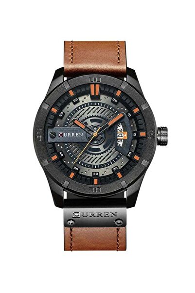 Curren Men's Water Resistant Leather Strap Analog Wrist Watch 8301 - 45 mm - ...