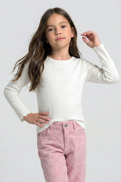 DMB BOYS & GIRLS Детски боди за момичета 4-9 години Екру