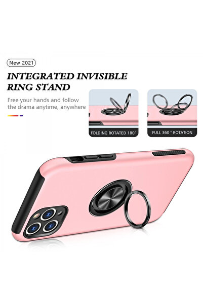 isiltikidsmoda Newface iPhone 11 Pro Max Case Elite Cover with Ring - Pink