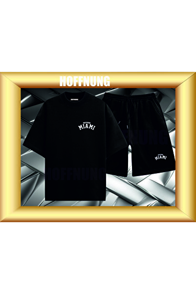 HOFFNUNG Unisex Casual Short Sleeve Set with Miam Print Outdoor Spring/Summer...