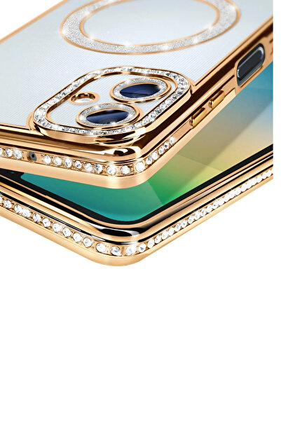 isiltikidsmoda Newface Samsung Galaxy A06 Joke Simli Magneticsafe Case - Gold