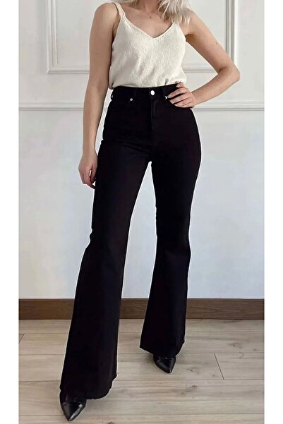 Shield Life Spanish Flare High Waist Women's Denim Pants Loose Wide Leg Casua...