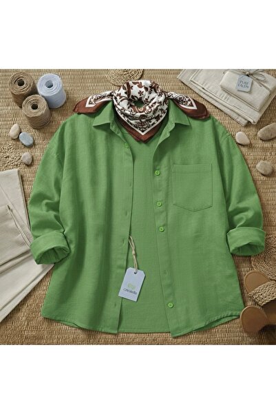 miremiran Tesettür yakası kapanır Doğal Keten Kumaş salaş Kalıp Rahat Kesim g...