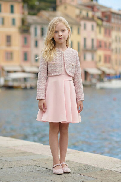 Alesayi_kids Eid dress with jacket, sizes 3 to 7 years