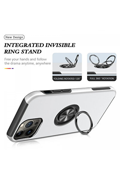 isiltikidsmoda Newface iPhone 13 Pro Case Elite Ring Cover - Silver