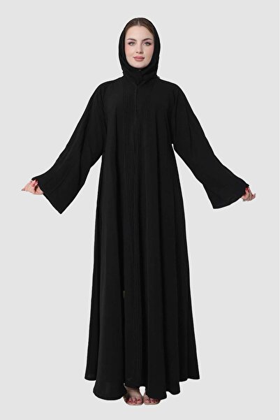 mothhela Stylish flared abaya with a touch of Silk and black buttons