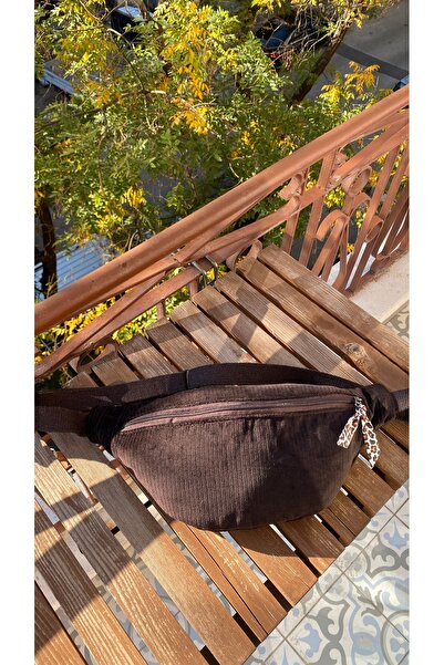 TALKING DREAMS Dark Brown Corduroy Waist Bag