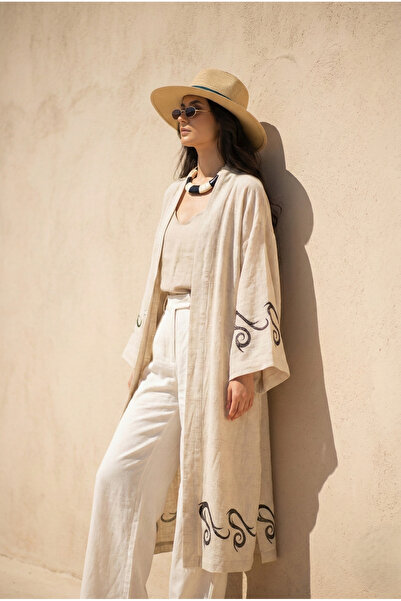 ZERLA Mare Linen Handmade Kaftan - Lightweight, Breathable, Made in Turkey