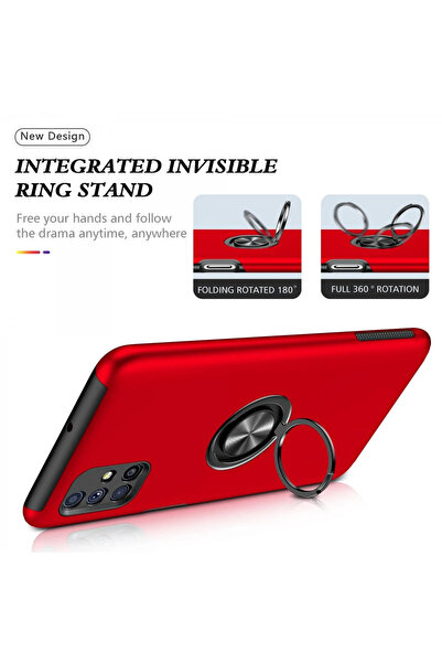 isiltikidsmoda Newface Samsung Galaxy M51 Case Elite Ring Cover - Red