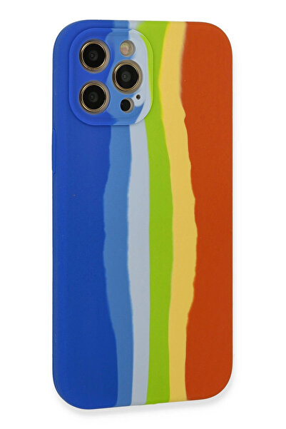 isiltikidsmoda Newface iPhone 12 Pro Case Marbled Launch Silicone - Blue-Orange
