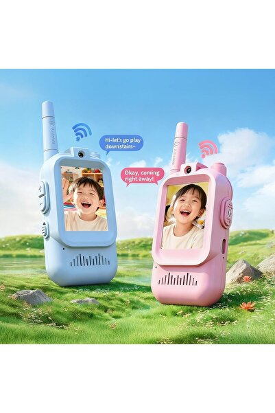 genric Kids Video Walkie Talkie Toy (2-Pack) - 2.4G WiFi Rechargeable Handheld Intercom with 2-Inch Screen