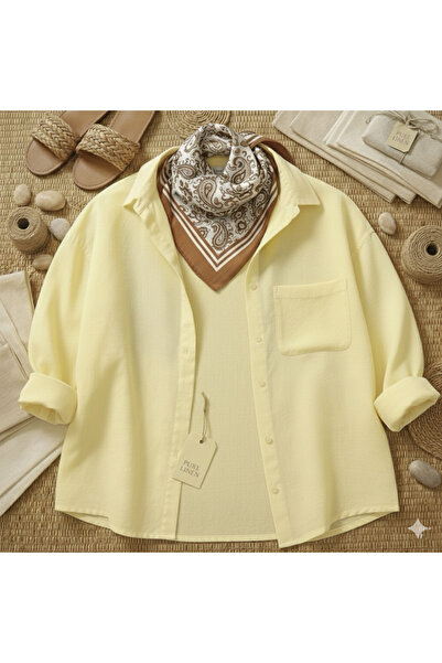 miremiran Tesettür yakası kapanır Doğal Keten Kumaş salaş Kalıp Rahat Kesim g...