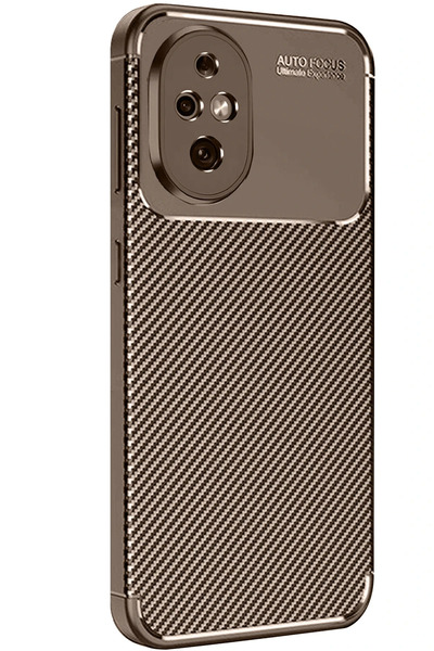 isiltikidsmoda Newface Honor 200 Case Auto Focus Carbon Cover - Brown