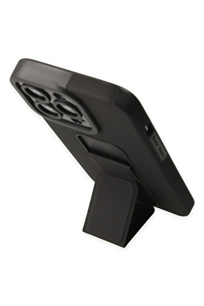 isiltikidsmoda نيوفيس حافظة ايفون 13 برو ميجا ستاند سيليكون - اسود