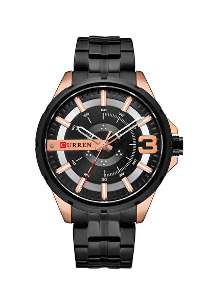 Curren ساعة رجالية مقاومة للماء بسوار من الفولاذ المقاوم للصدأ، ساعة كوارتز ك...