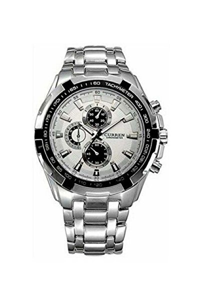 Curren men Water Resistant Analog Watch 8023 - 48 mm - Silver