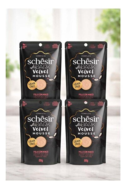 Schesir "أفتر دارك" فيلفيت موس للقطط البالغة – الدجاج مع لحم البقر 320 جم (4 ...