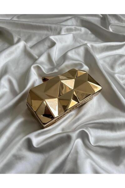 gül sezgin butik Women's Metal Handbag and Women's Shoulder Bag Gold