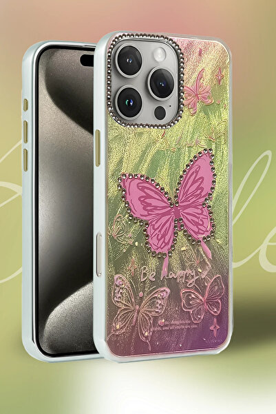 isiltikidsmoda Newface iPhone 16 Case Blade Mirrored Pattern Cover - Pattern 1