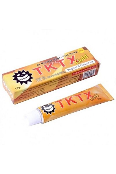 TKTX Anesthetic Cream, TKTX, Gold, Tattoo Numbing, 6% Lidocaine, 10 g