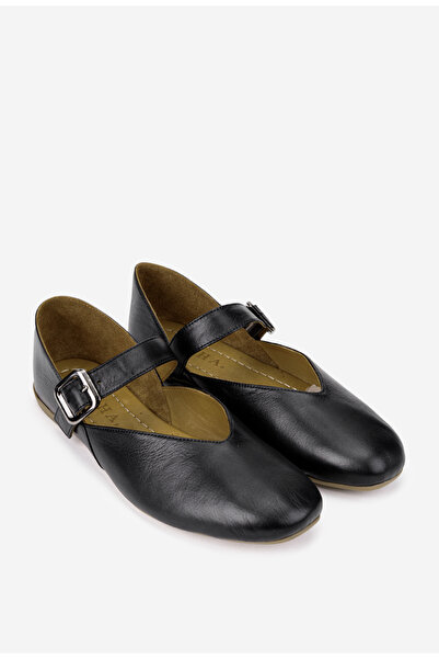 Dasha Balerini dama negri din piele naturala cu bareta