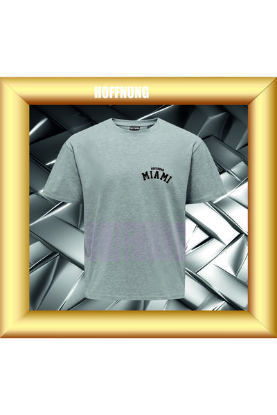 HOFFNUNG Unisex Short Sleeve Round Neck Miami Hoffning Printed Solid Color t ...