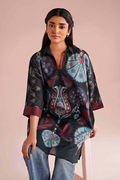 Nishat Linen Printed Kimono - PE 26-105