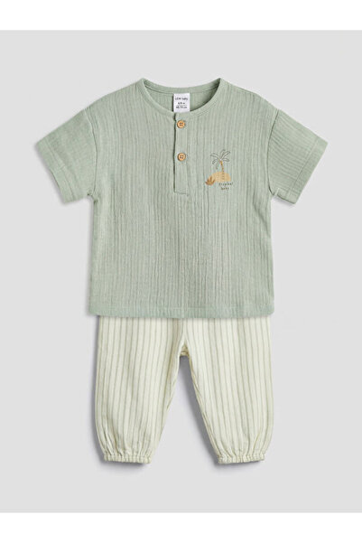 LC Waikiki Timeless Clothing & Timeless Choices Embroidered Baby Boy Muslin T...