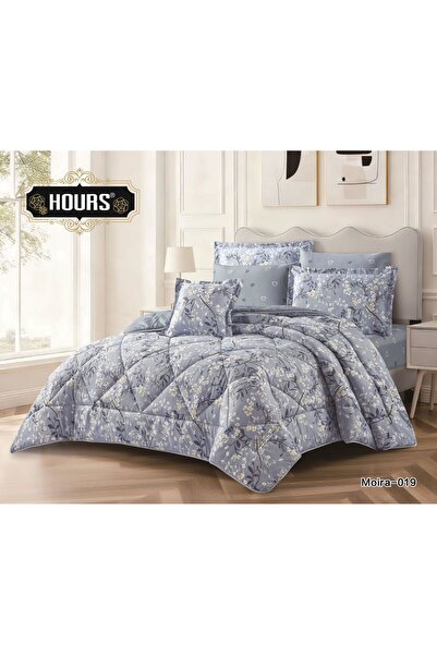 HOURS Moira Summer Bedspread Set, Double Size, 7 Pieces, Floral Print, Double...