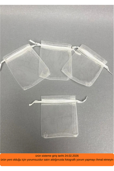 Hızlı Çeyiz 100 Adet Tesbih Boy Ve Hediyelik Kına Tül Kesesi (7 X 9 CM)