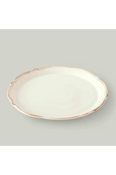 Linens Cinnamon Porselen 33 cm Supla/Sunum Tabağı Ekru-Kahve