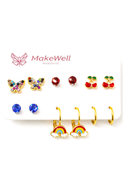 MakeWell Multiple Earring Set for Girls Kuromi Stitch Tom and Jerry Cat Owl L...