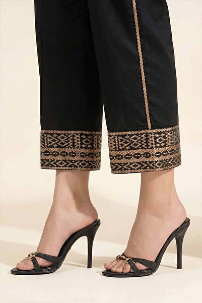 Nishat Linen Embroidered Trousers - PE 26-660