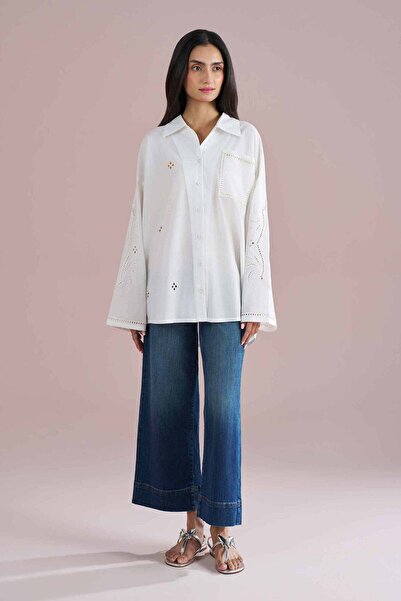 Nishat Linen Embroidered Tunic - AS 26-38