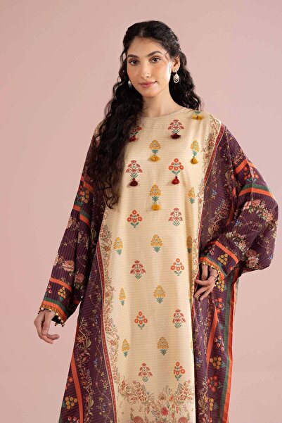 Nishat Linen Printed Shirt - FE 26-52