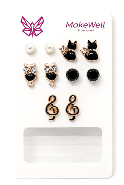 MakeWell Multiple Earring Set for Girls Kuromi Stitch Tom and Jerry Cat Owl L...