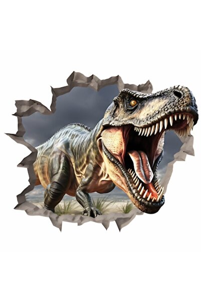 OEM 3D T-Rex Dinosaur realistic wall sticker, premium repositionable textile ...