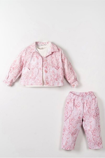 nk kids Limi̇ Baby Girl & Child Soft Texture Jacket Pants 2-Piece Set
