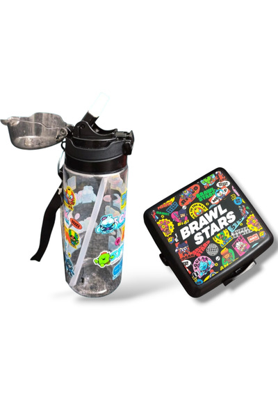 BRAWL STARS Lisanslı 500 ml Matara Ve Dört Bölmeli Beslenme Kabı Seti DDCQ249662