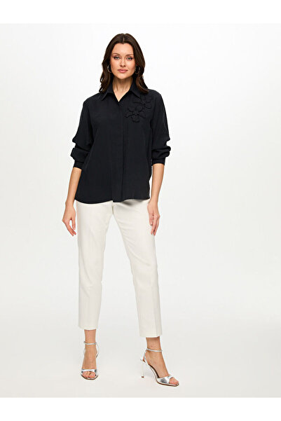 Faik Sönmez Çiçek Aplike Detaylı Modallı Gömlek S26GML038
