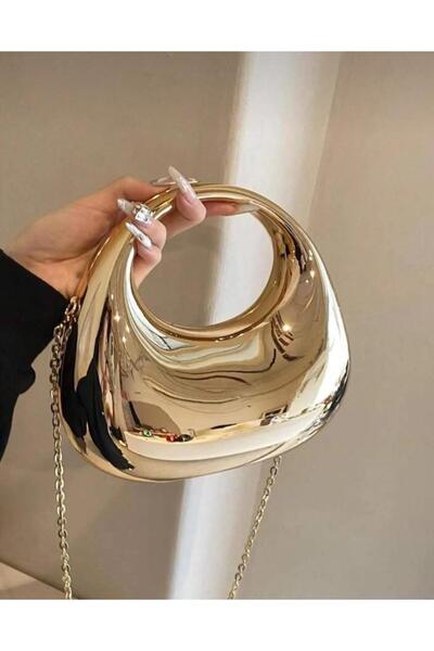 gül sezgin butik Women's Mirror Model Handbag and Women's Shoulder Bag Gold